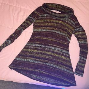 Long-sleeve sweater top Purple Striped Stretchy Size M/L